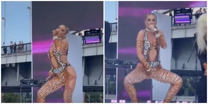 "Как ливер перетянутый": публика высмеяла Бузову, которая вышла на сцену в костюме тигрицы с голым задом