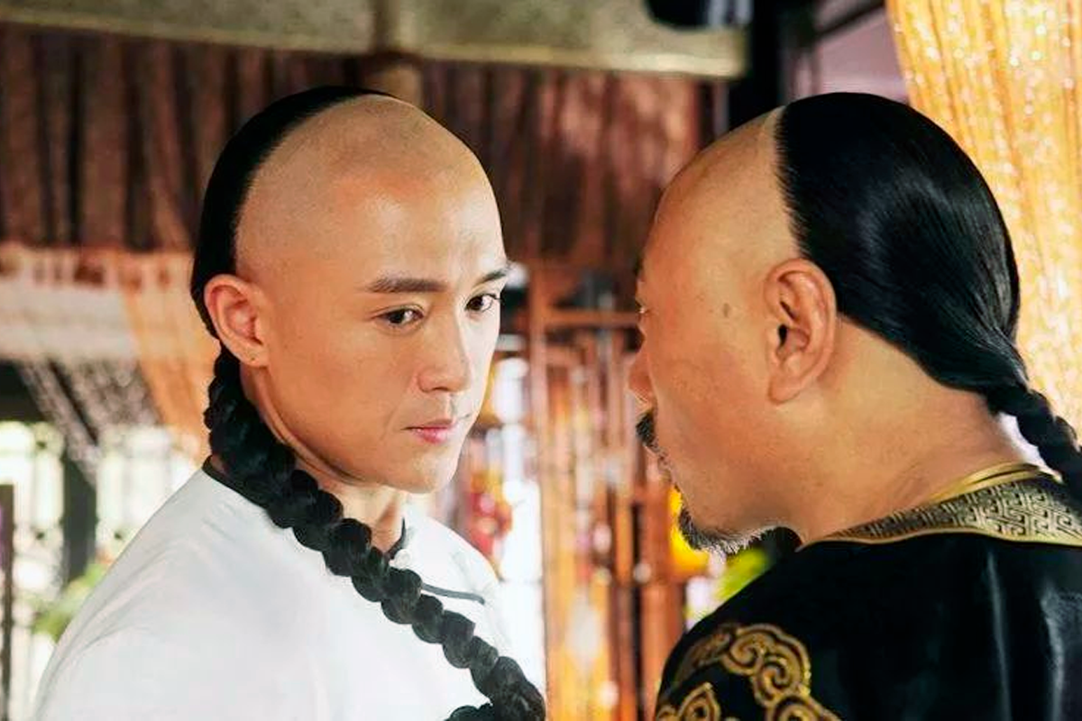 Китайская прическа мужская из длинных волос