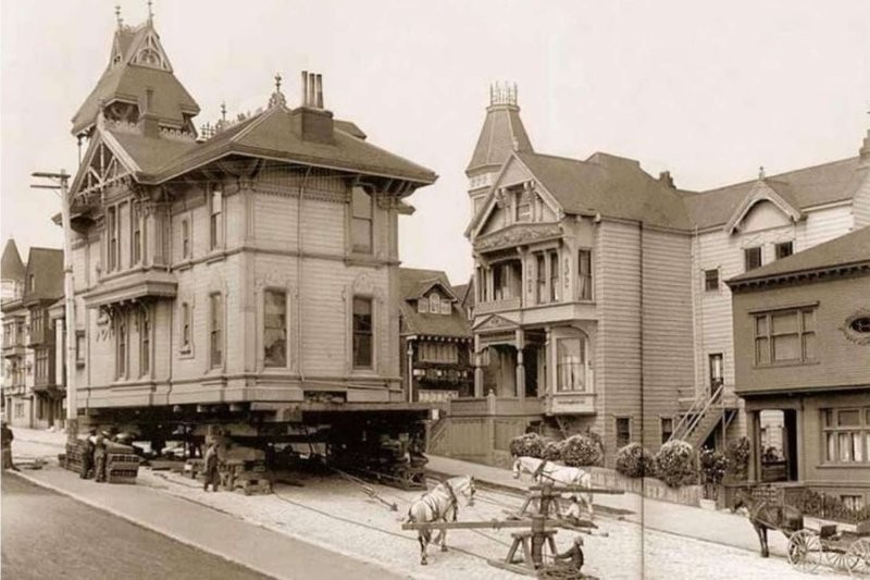 Переезд дома в Сан-Франциско в 1908 году