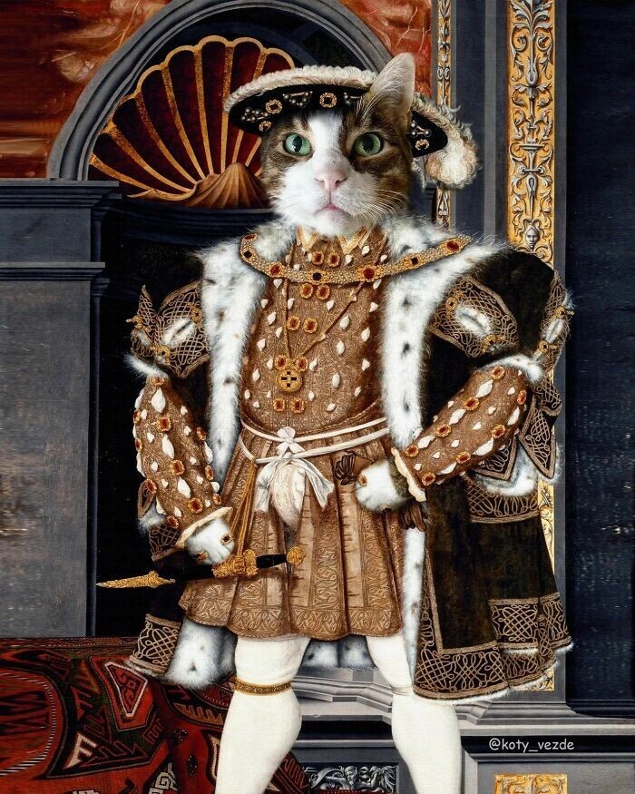 Художница из Москвы превращает котов в королевских особ