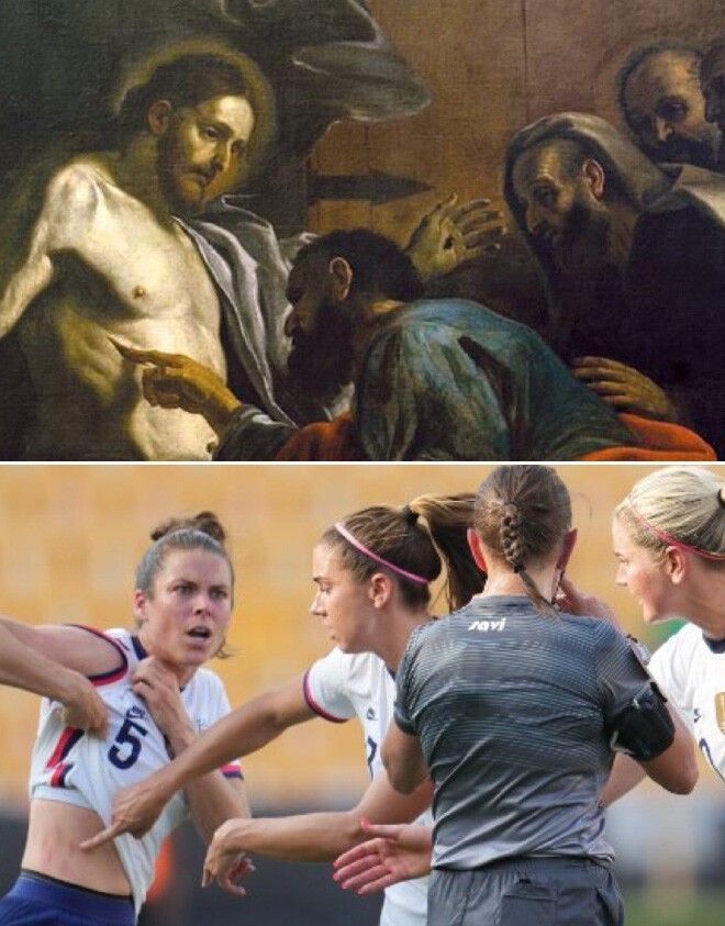 Забавные фото-сравнения, которые объединяют спорт и искусство