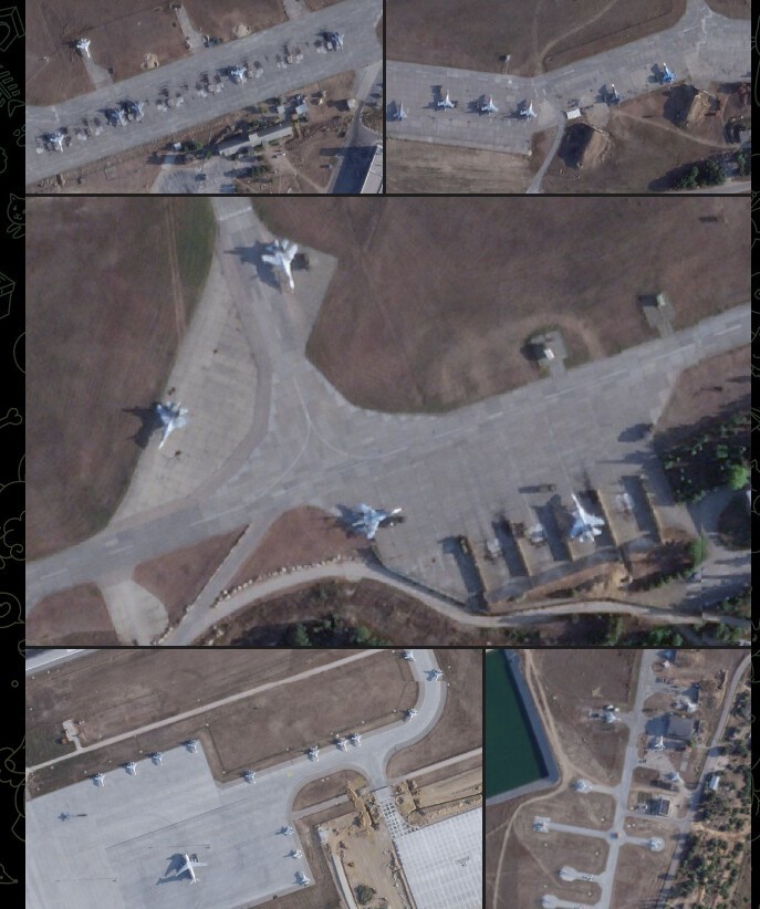 Спутниковые снимки авиабазы Бельбек, которую вчера пытались атаковать ВСУ. Авиабаза без повреждений.