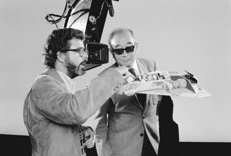 Великие режиссёры: Акира Куросава посетилт Джорджа Лукаса на съемках фильма «Империя наносит ответный удар». 1979 год