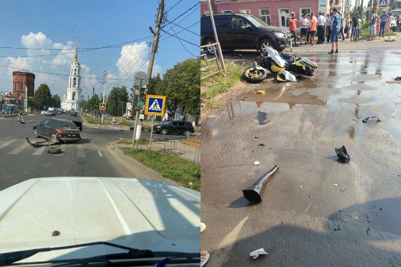 Жёсткое ДТП с участием мотоциклиста в Ивановской области
