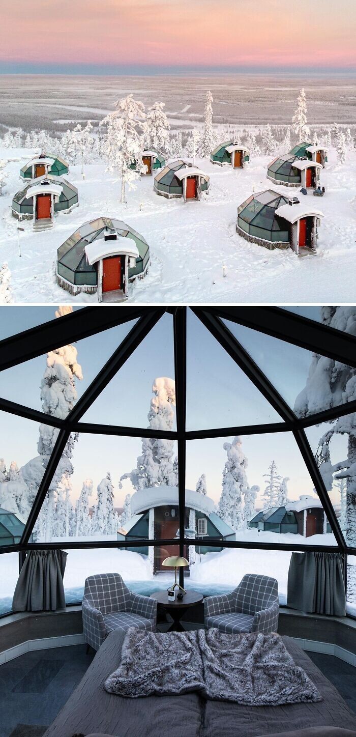 12. Гостиница Levin Iglut Glass Igloos, стеклянные иглу, Финляндия