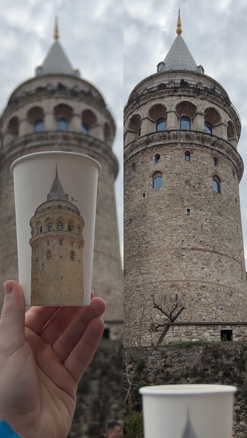 Художник нарисовал известные места Стамбула на стаканчиках для кофе