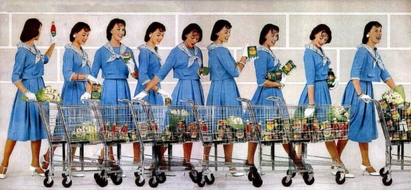 Женщина в супермаркете (ориг. «Такое разнообразие!»). фото Дель Монте, 1959 год