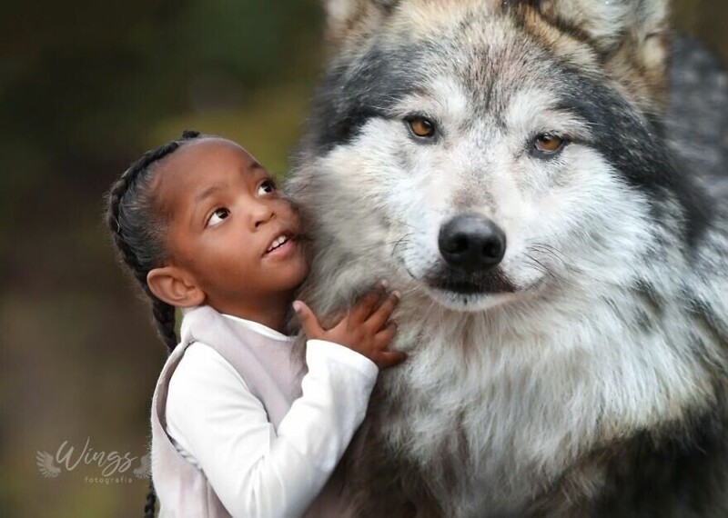 Девушка создаёт сказочные фото детей с дикими животными