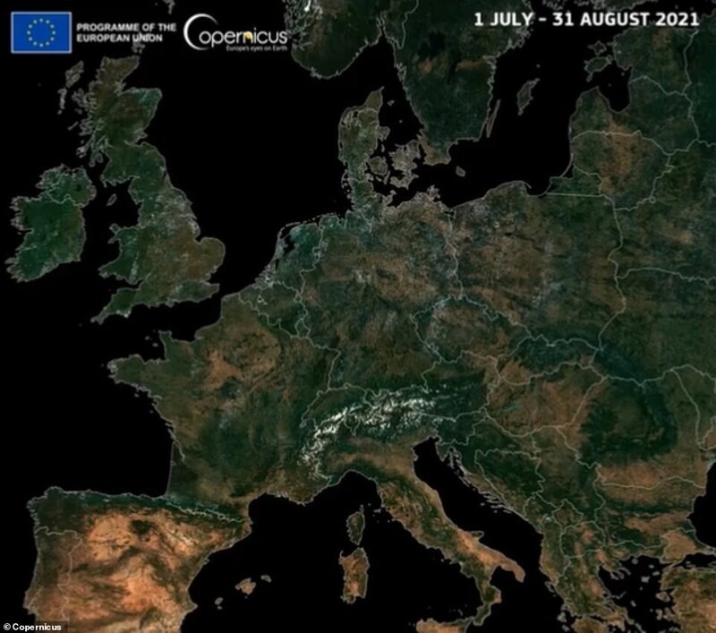 Спутник показал масштабы засухи в Европе