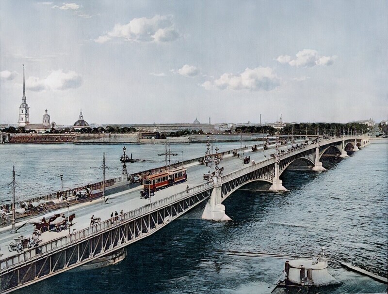 Троицкий мост, 1908 год.  