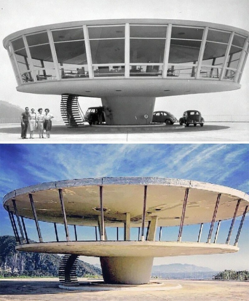 Ресторан в Бразилии (фото 1960-х и 2013 года)