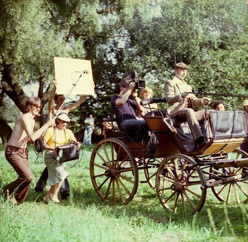Съёмки фильма «Несколько дней из жизни И. И. Обломова». Деревня Сенькино, Московская область, 1979 год