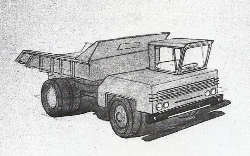Один из эскизов перспективного МАЗ-510 с новой кабиной в стиле БелАЗ-540