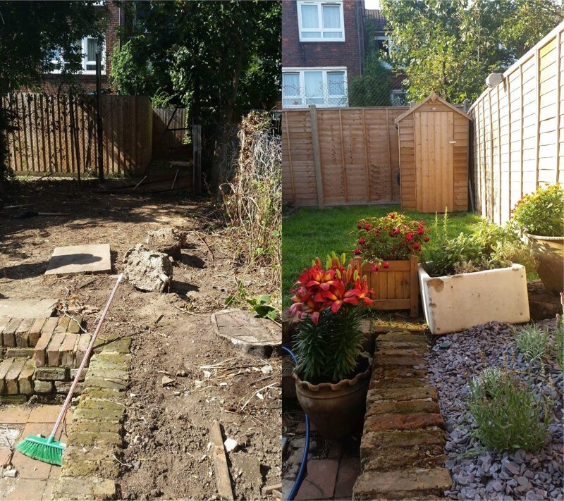 Благоустройство моего сада, фотографии были сделаны с разницей в два года
