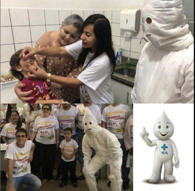 Бразильский талисман вакцинации похож на представителя ку-клус-клана
