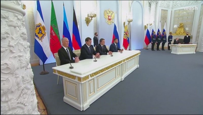 Владимир Путин провёл церемонию принятия новых регионов в состав России