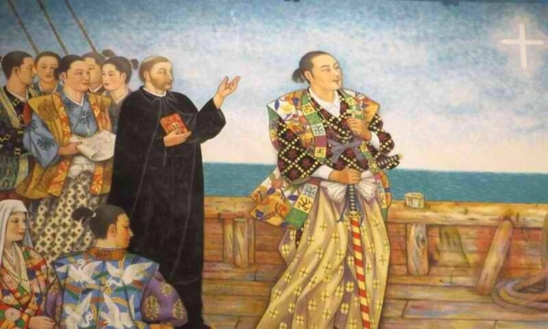 Такаяму Укона, известного как "Самурай Христа", сослали на Филиппины после отказа отречься от своей веры. Вместе с ним перевезли ещё около 300 японцев