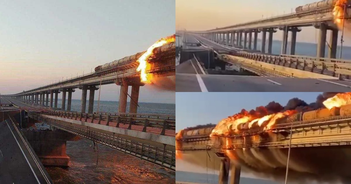Взрыв цистерны, пожар, повреждение пролёта: что случилось на Крымском мосту