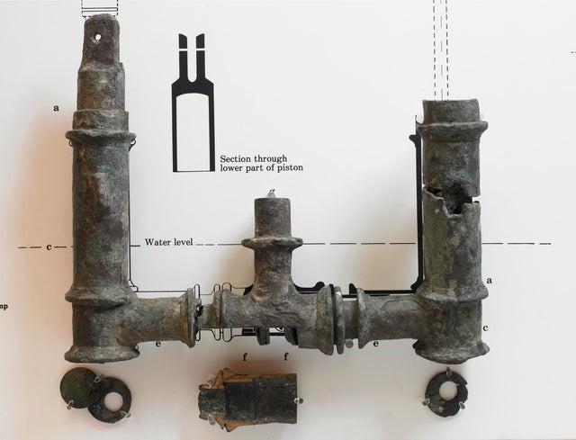 Древнеримский бронзовый водяной насос двойного действия, около 3 века нашей эры
