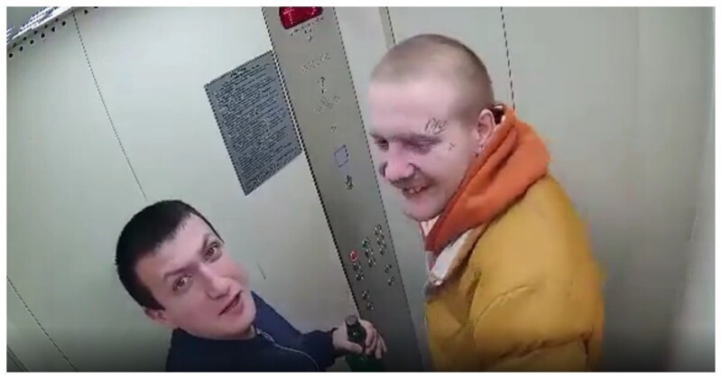 Пьяные жители Санкт-Петербурга устроили погром в лифте