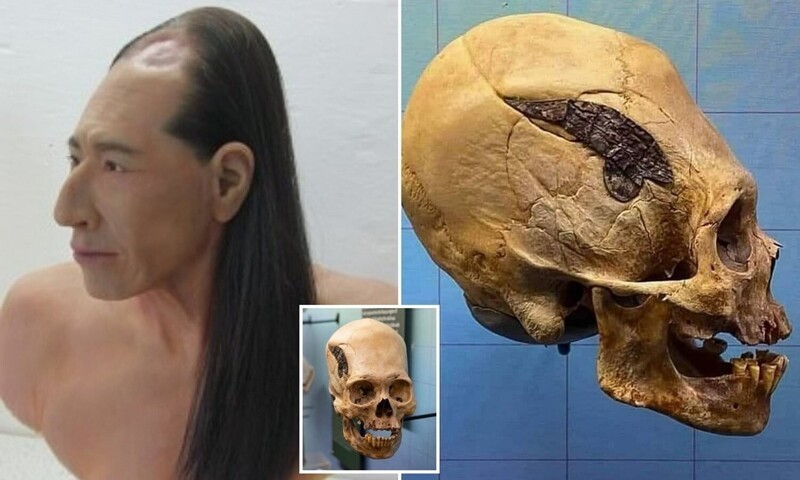 2000-летний череп перуанского воина, хранящийся в Музее остеологии