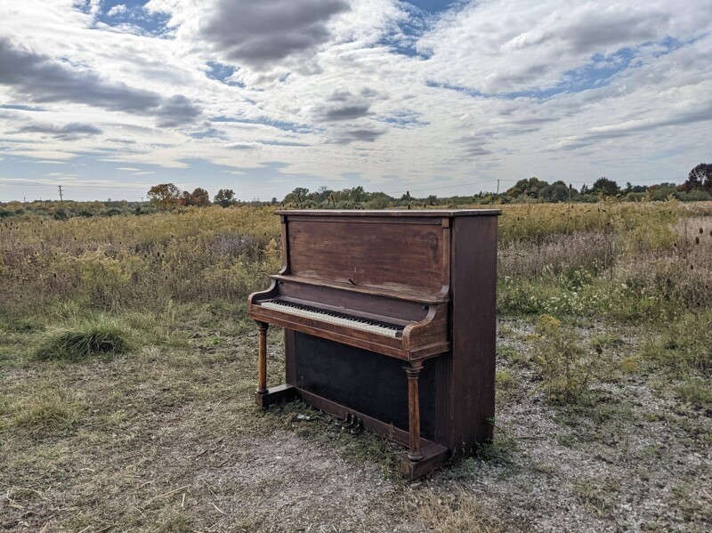 Неожиданно было посреди поля увидеть пианино