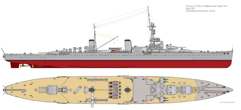 Неудачная попытка французов создать «охотник за крейсерами». Проект ЛК 1927-1928 годов