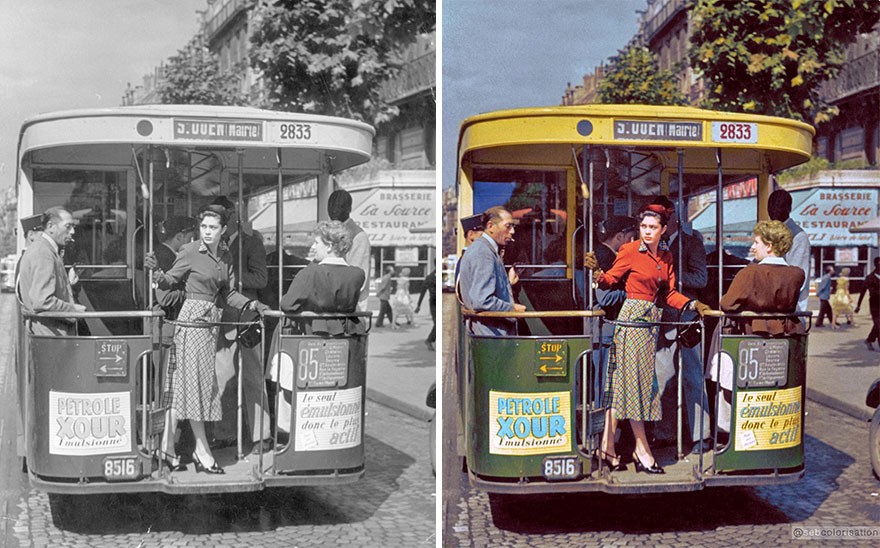 12. Парижане в автобусе, 1951 год