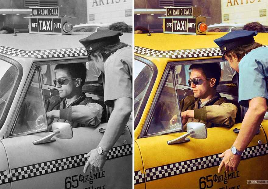 37. Роберт Де Ниро на съемках фильма Мартина Скорсезе "Таксист", 1976 год