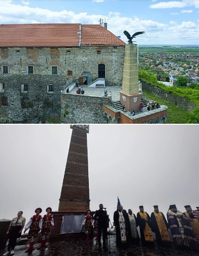 В Закарпатье в старинном замке Паланок украинские власти снесли скульптуру венгерского орла-турула и установили вместо него тризуб.