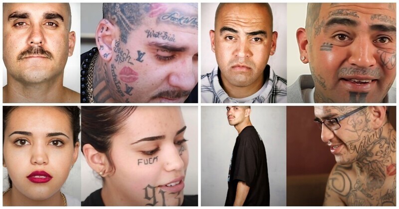 Членам уличных банд  показали, как они могли бы выглядеть без татуировок