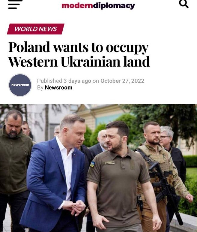 «Польша хочет оккупировать западноукраинские земли»: Бельгийский портал Modern Diplomacy описывает сценарий присоединения Западной Украины к Польше.