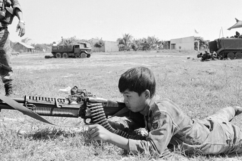 Ноябрь 1972 года. Вьетнам. Вероятно, обучение новобранцев. Фото Ennio Iacobucci.