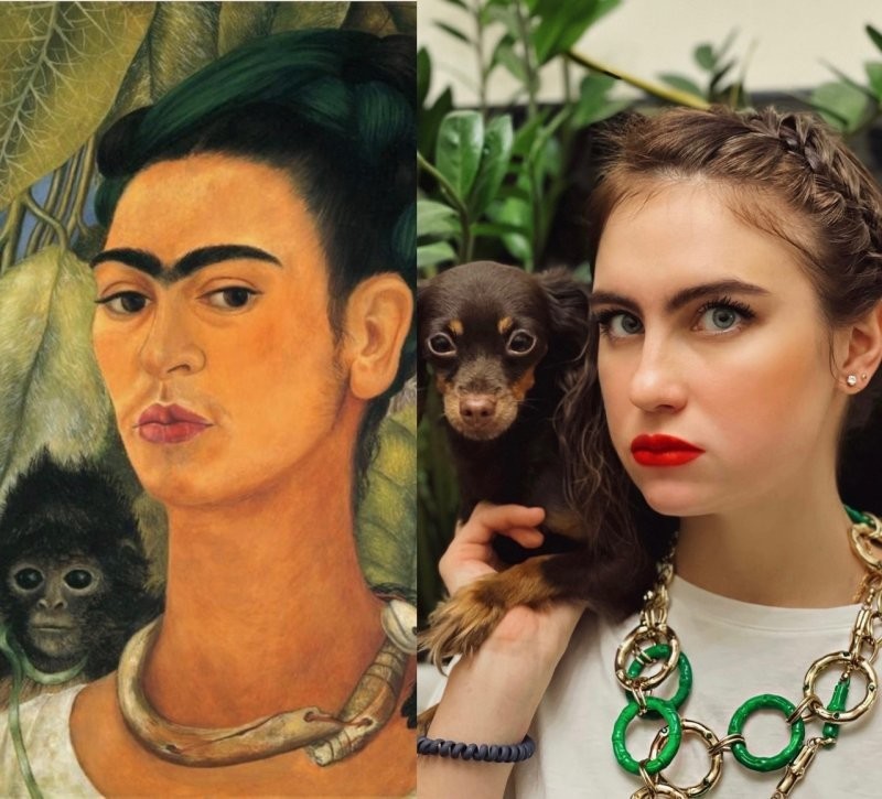 Фрида Кало « Автопортрет с обезьянкой»