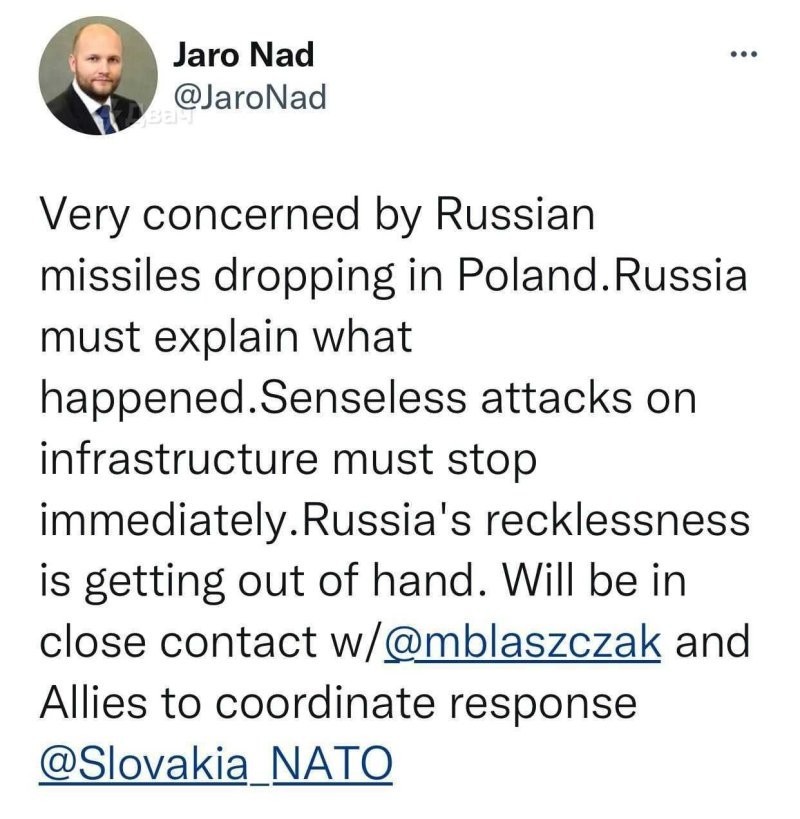 Россия должна объяснить, что произошло. Безрассудство России выходит из-под контроля — министр обороны Словакии Ярослав Надь
