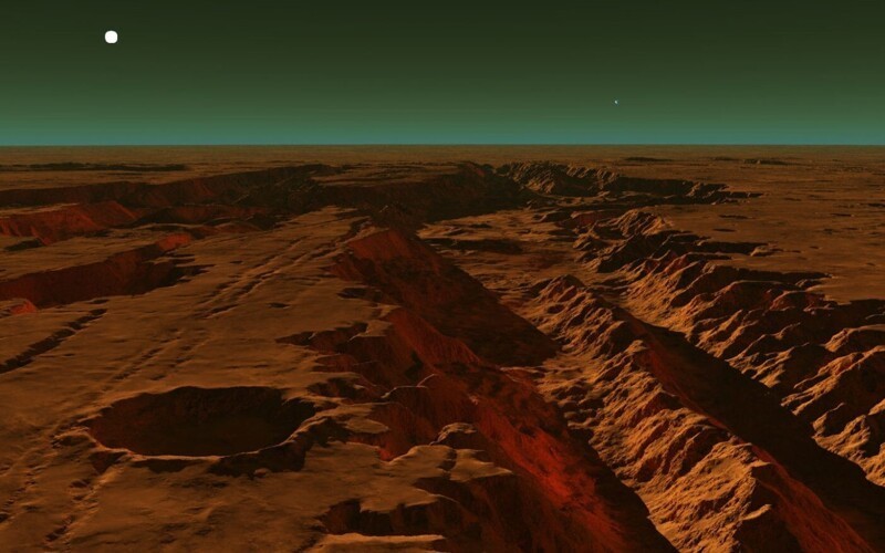 Каньон Марса в семь раз больше, чем Гранд-Каньон Земли