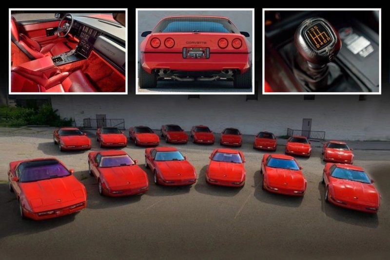Уникальная коллекция из 15 красных «Корветтов»  четвертого поколения выставлена ​​на продажу