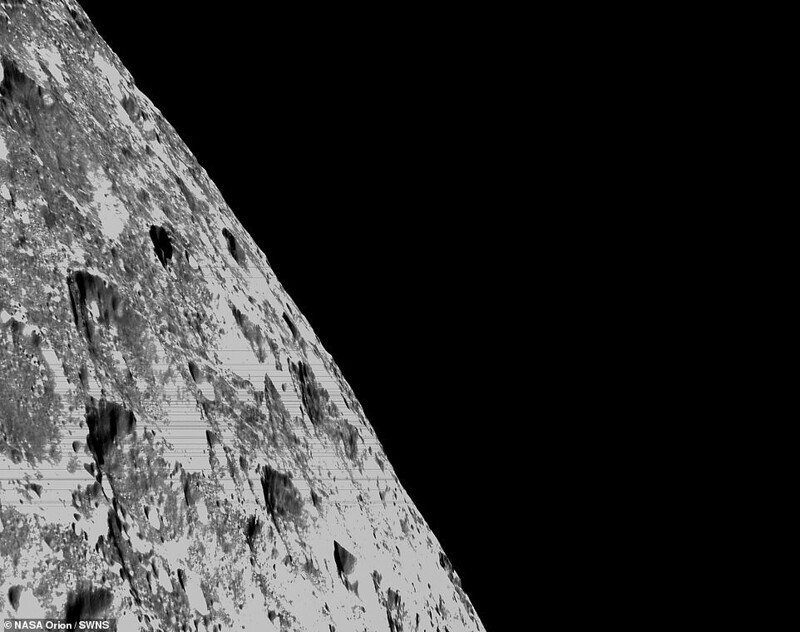 "Орион" прислал на Землю фотографии Луны с близкого расстояния