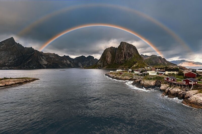 Двойная радуга в Норвегии
