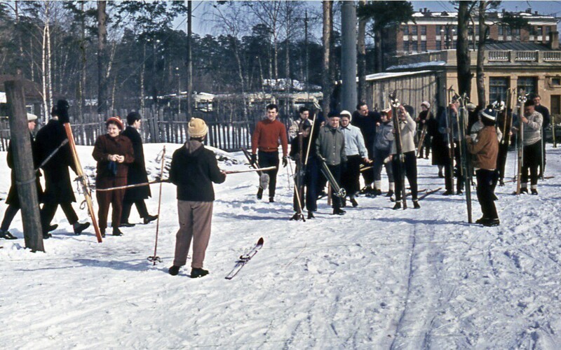 Конечная остановка троллейбусов Серебряный Бор в Москве, А. Соколов, 1962 год