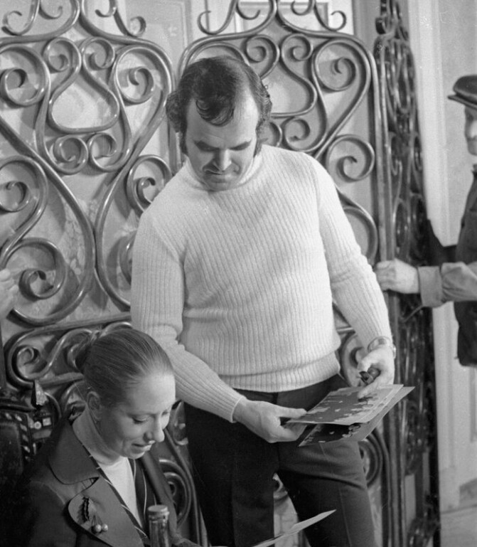 Инна Чурикова и режиссер Глеб Панфилов на киностудии «Ленфильм», 1977 год