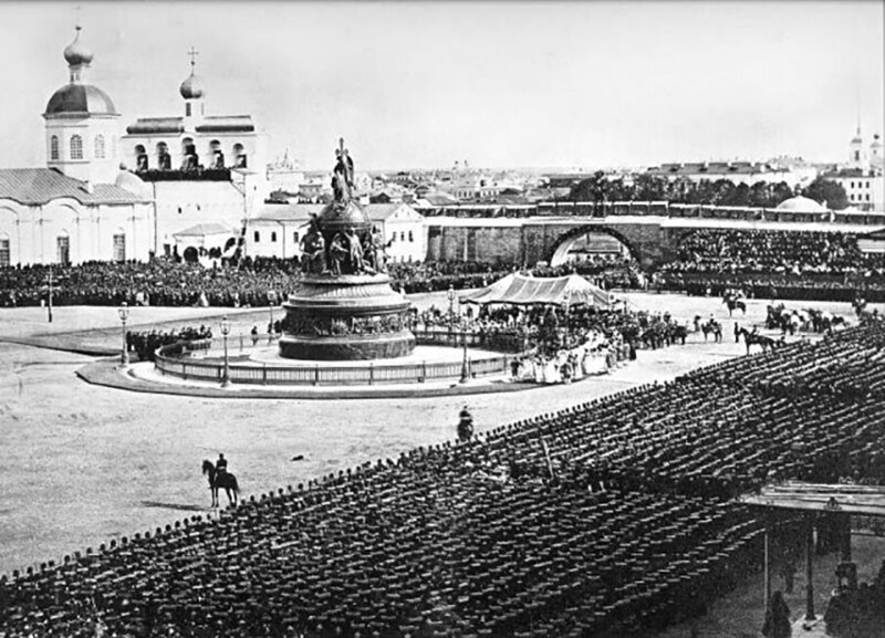 Открытие памятника «Тысячелетие России». Великий Новгород, 1862 год