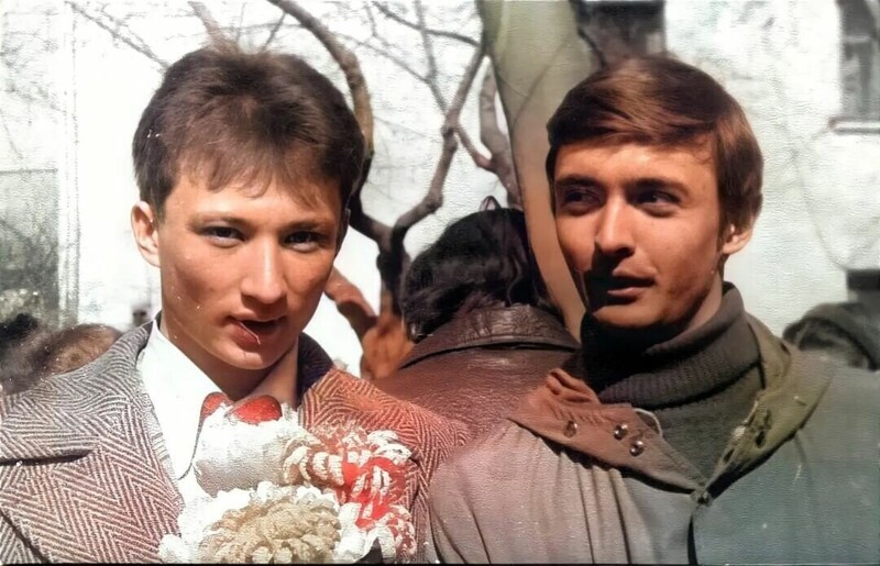 Юрий Гальцев с другом, 1981 год