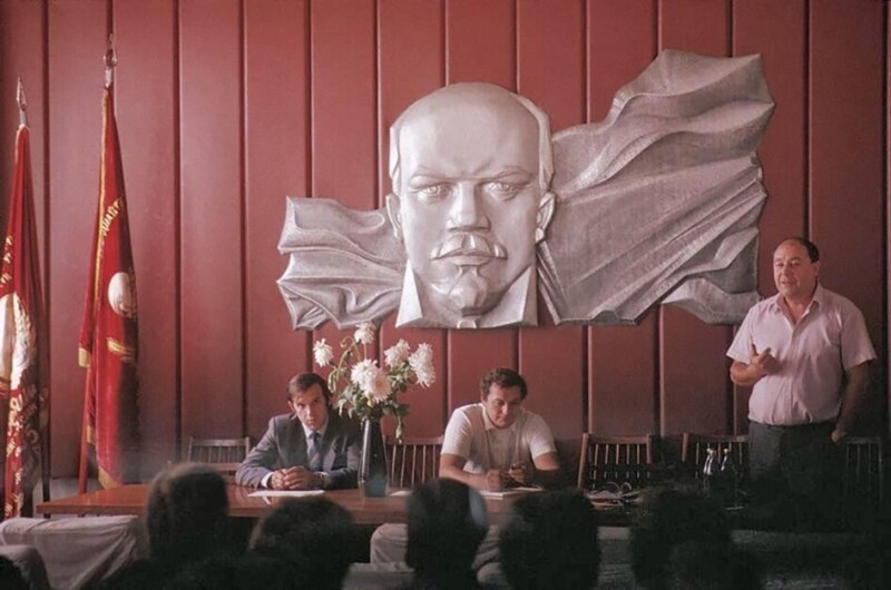 Собрание коллектива шахты. Донецк, УССР, 1988 год