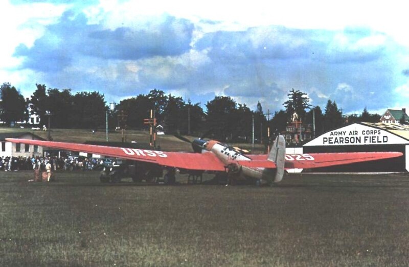Cамолёт Чкалова на аэродроме Pearson Field в Ванкувере утром 20 июня 1937 года.