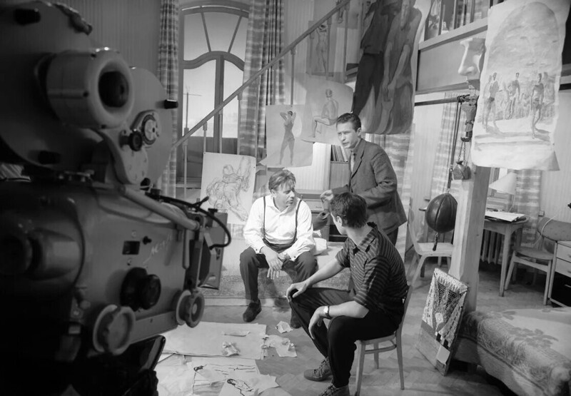 Анатолий Папанов и Евгений Карелов на съемках фильма «Дети Дон Кихота», 1965 год