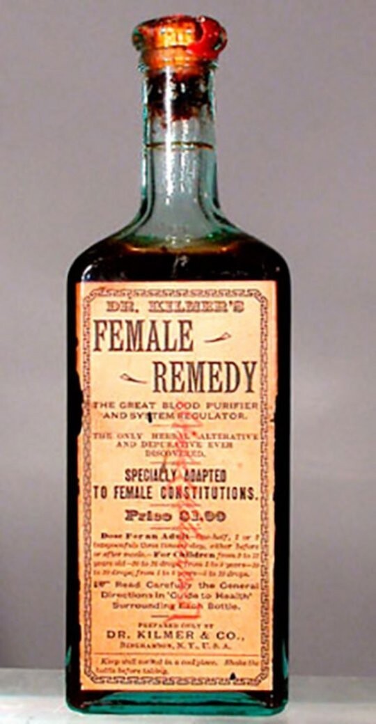 "Женское лекарство" - по сути тоник, который избавлял женщин от болей во время менструаций
