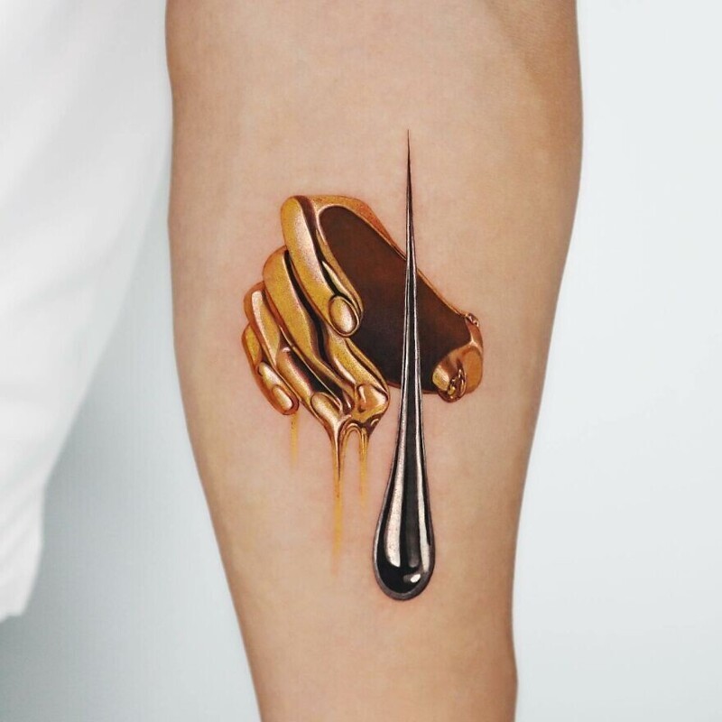 Потрясающие трехмерные золотые тату от художника из Нью-Йорка