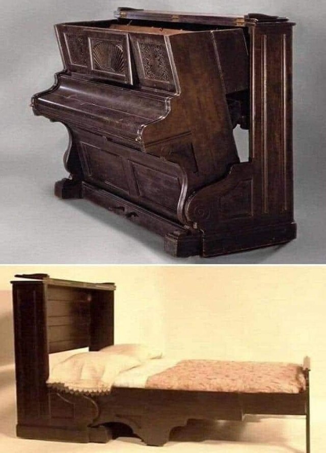 Кровать - пианино, изготовленная Smith & Co в 1885 году. В настоящее время хранится в Бруклинском музее