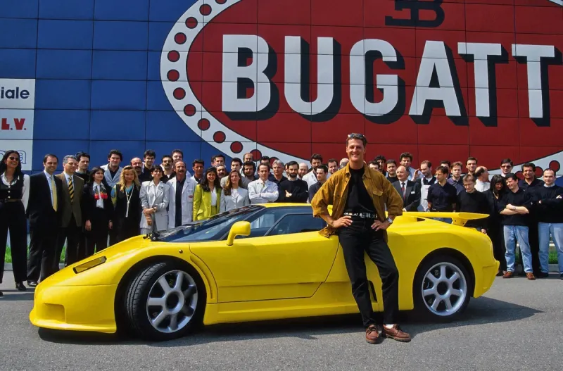 Михаэль Шумахер выбрал желтый цвет кузова для своего Bugatti EB110 Super Sport